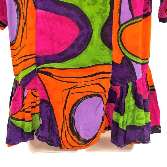 Women S Vtg 90's DD DESIGNS Colorful Baby Doll Top - Picture 7 of 8